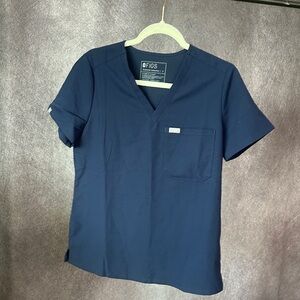 Figs Deep Blue V-Neck Scrub Top